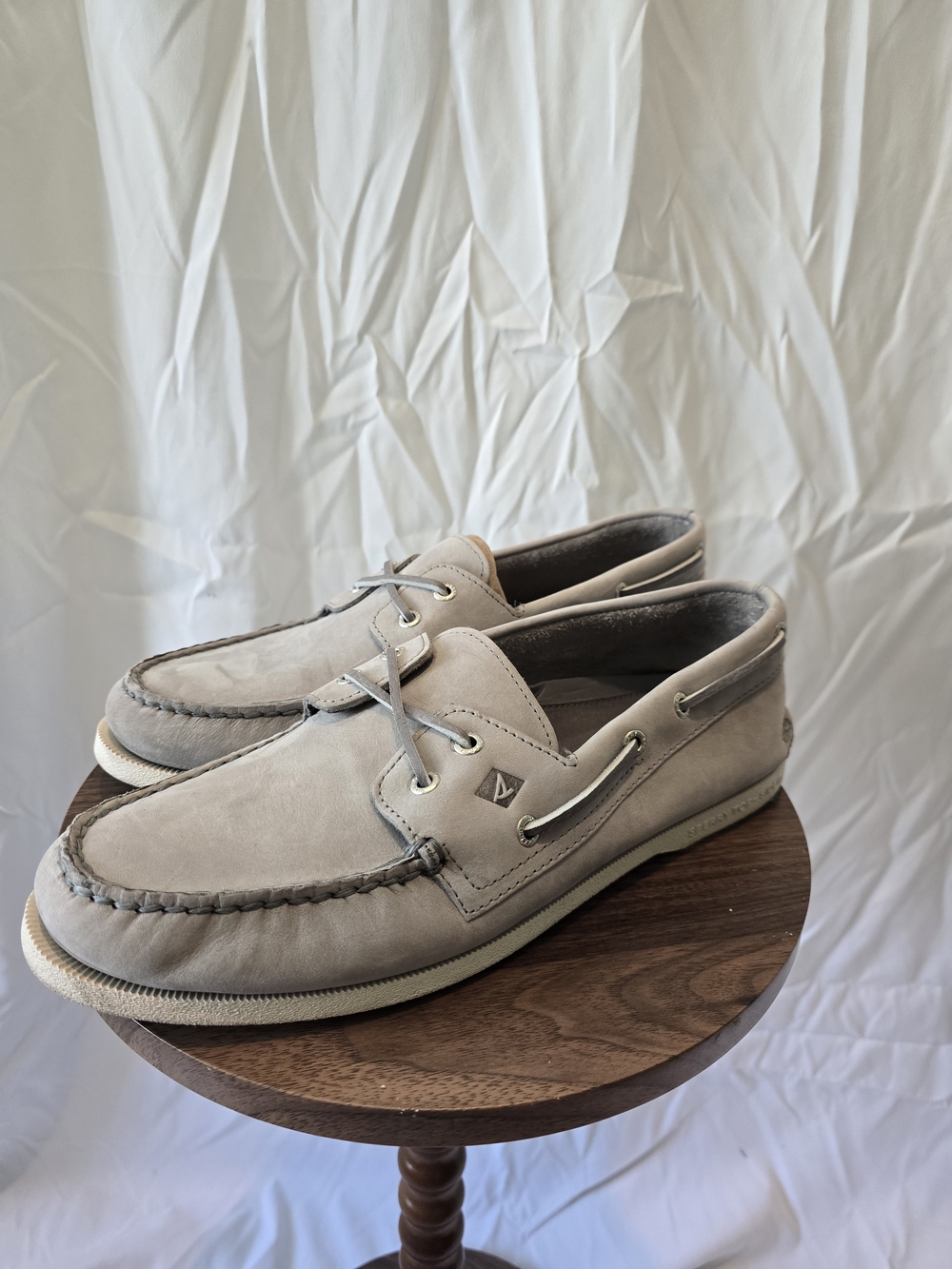 Sperry Men's Light Taupe Suede Boat Shoes: Size 12